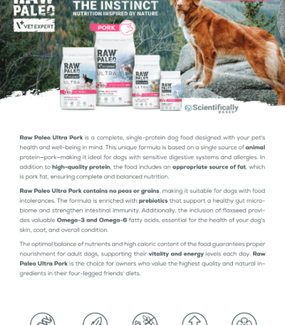 Hundetrockenfutter – Raw Paleo Ultra Schwein Puppy Mini - Hundefutter - Trockenfutter für Welpen kleiner Rassen