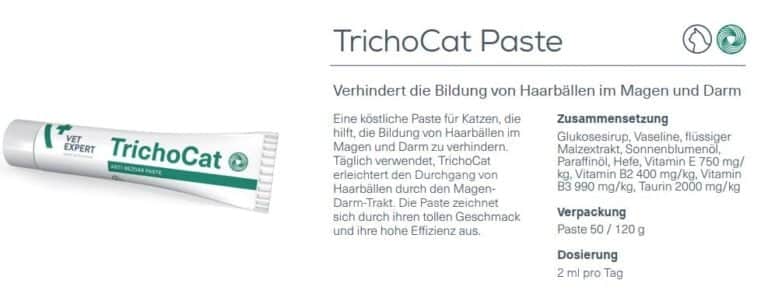 Nahrungsergänzung VetExpert TrichoCat Malzpaste Haarballe