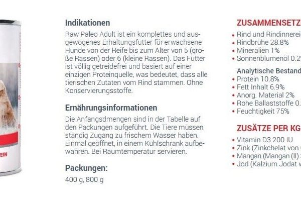 VETEXPERT Raw Paleo Adult Rind Hundefutter