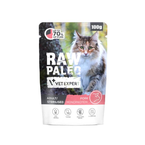 raw-paleo-adult-sterilised-cat-pork-100g-Katzenfutter für erwachsene & sterilisierte Katzen - Schwein