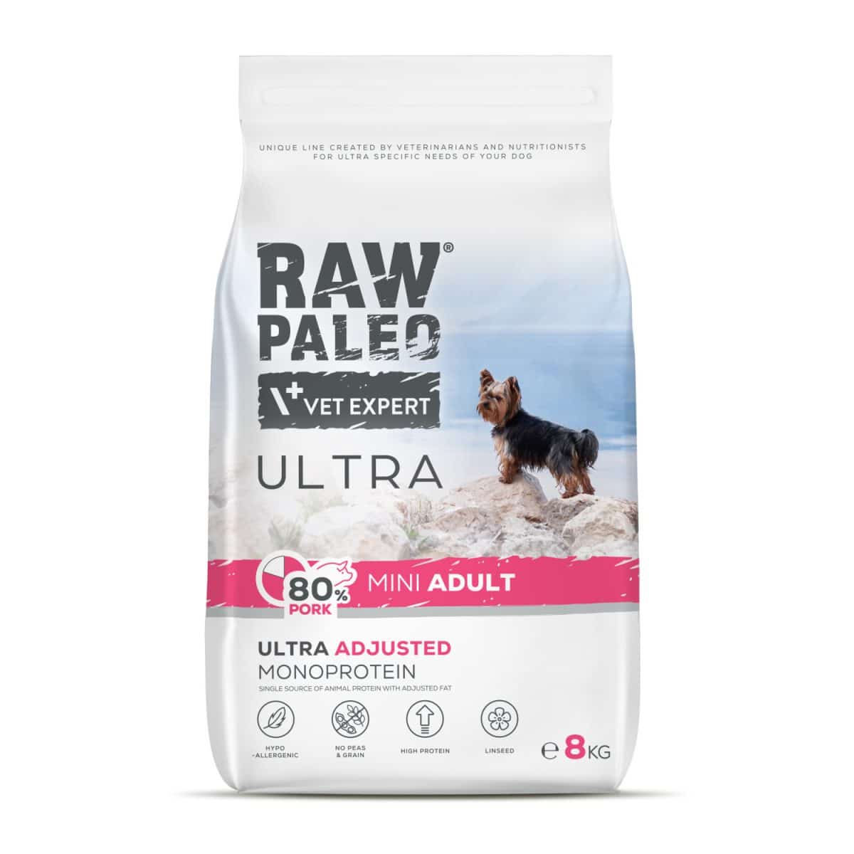 raw-paleo-ultra-pork-adult-mini-8kg-hundefutter Hundetrockenfutter – Raw Paleo Ultra Schwein Adult Mini - Hundefutter - Trockenfutter für erwachsene Hunde kleiner Rassen