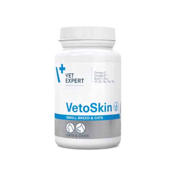 vet-expert-vetoskin-small-breed-and-cats-Präparat für Haut und Fell - gesunde Haut & glänzendes Fell bei Katzen und Hunden kleiner Rassen